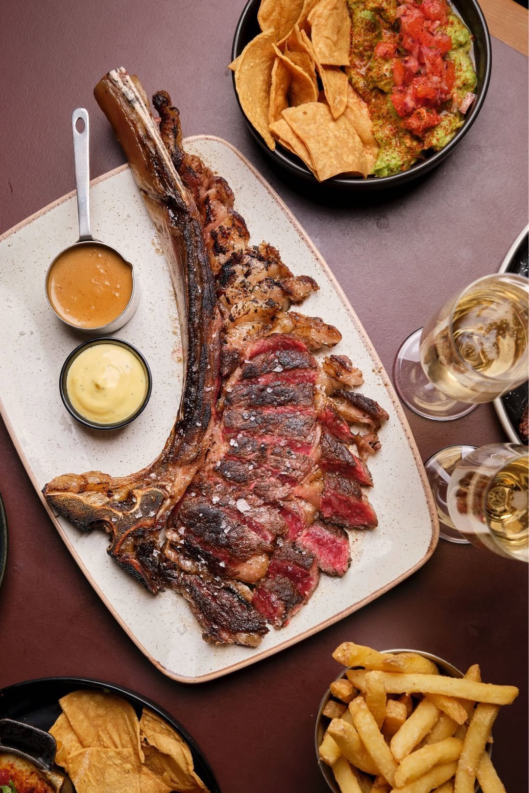 Dry-aged beef cut at temper