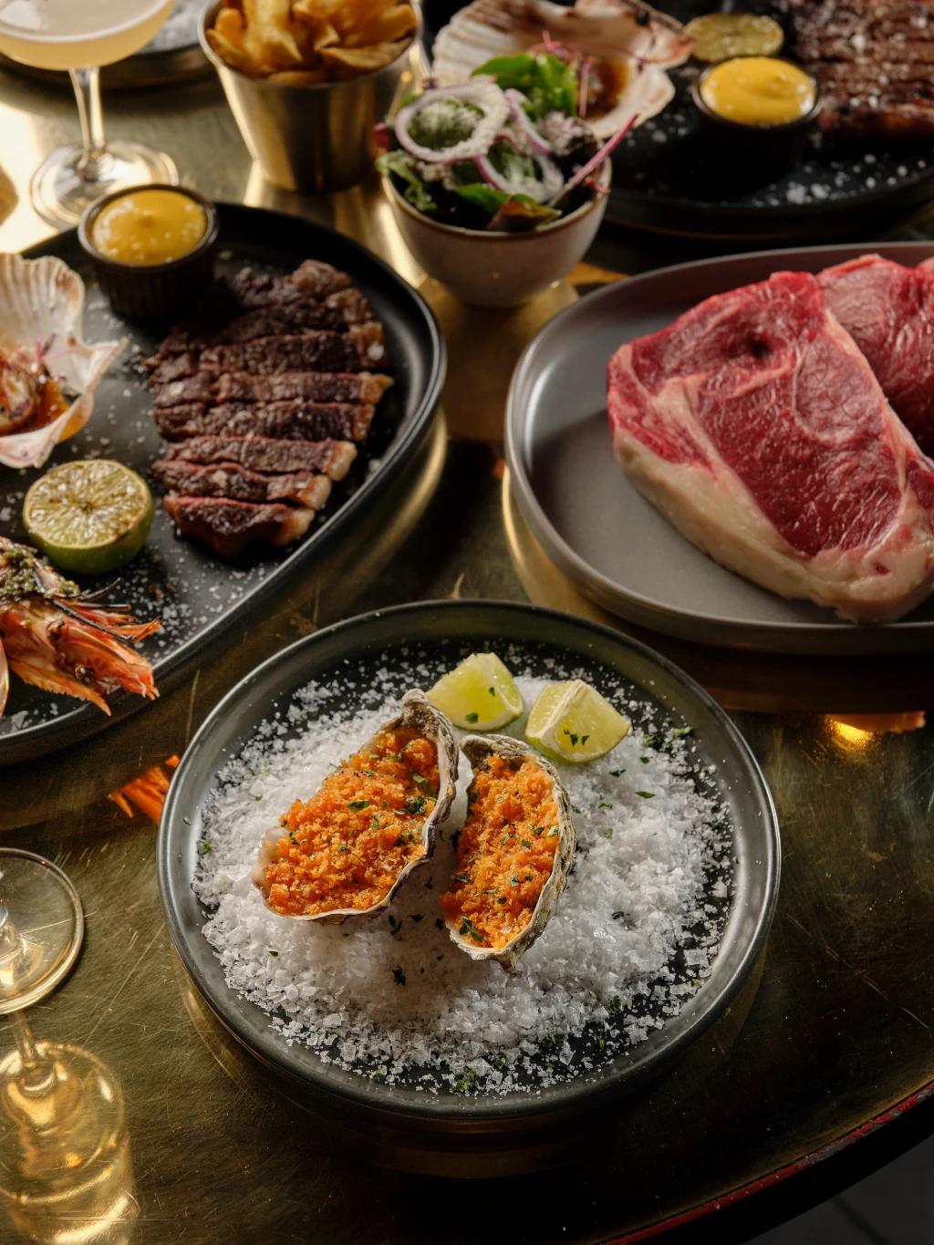 Oysters and sides